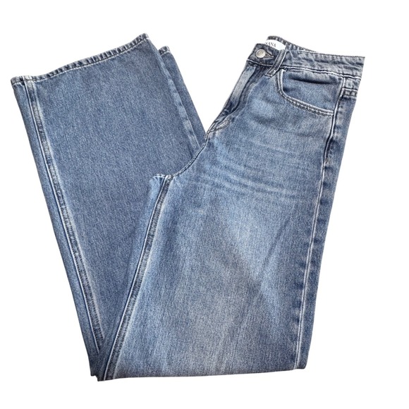 Zenana Denim - Zenana Jeans Wide Leg 100% Cotton Blue 25 High Rise 90s Boho Western